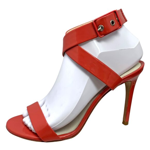 Pedro‎ Garcia  Cecily Patent Leather Ankle Wrap Heeled Sandals - Picture 2 of 11